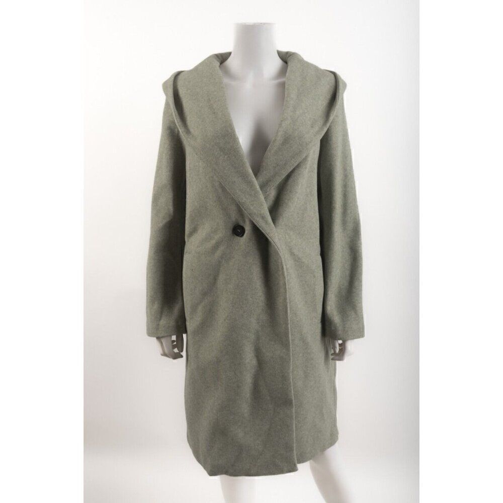Zara Womens Coat Overcoat Hooded S Small Green Mid Length 3046/393 NWD